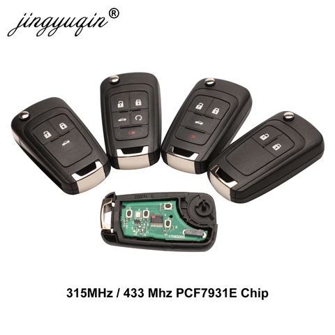 Jingyuqin voiture télécommande alarme clé pour Chevrolet Cruze Epica Lova Camaro Impala 2/3/4 bouton 315Mhz/433Mhz ID46 PCF7931E puce clé ► Photo 1/4