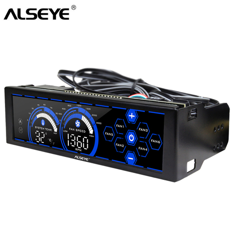 ALSEYE – contrôleur de vitesse de ventilateur a-100L(B) PC, pour ventilateur de refroidissement, écran tactile 6 canaux, 3 broches, 4 broches ► Photo 1/6