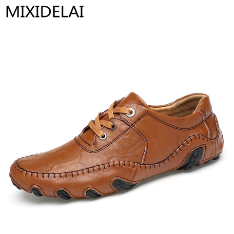 MIXIDELAI Marque 2022 De Luxe En Cuir Véritable Appartements Italien Hommes Mocassins Hommes Chaussures Mode Casual Glissement Sur La Conduite Designer ► Photo 1/6