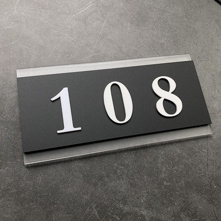 Numéro de porte de style européen 9x18cm, numéro de porte de panneaux de porte d'appartement sur mesure de Villa toute lettre, symboles Hote ► Photo 1/6