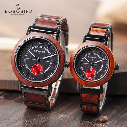 BOBO BIRD – ensemble de montres en bois pour amoureux, marque de luxe élégante, pour hommes et femmes, grands cadeaux ► Photo 1/6