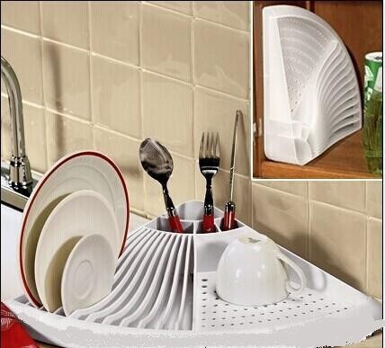 Égouttoir à vaisselle séchage à vaisselle | Organiseur de cuisine, coin 3 en 1 permettant de gagner de l'espace ► Photo 1/4