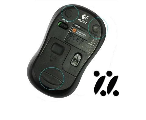 Souris coussinets souris pieds pour Logitech M185 jeux ordinateur jeu souris pieds/patins téflon 0.6mm, 2 jeux ► Photo 1/1