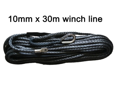 Ligne de treuil gris 10mm * 30 m, corde de remorquage, corde en fibre synthétique, corde plasma pour 4x4 offroad ► Photo 1/2