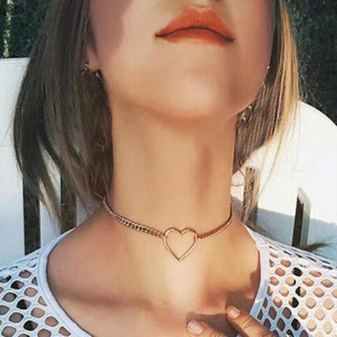 NK218 nouvelle mode Punk Chaîne de Foulards Collier pendentif cœur amour Collier de clavicule Pour Bijoux pour femmes Cadeau Mujer Collier Bijoux ► Photo 1/5