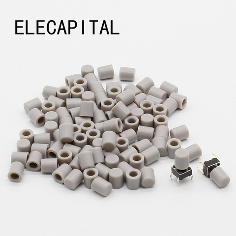 100 pièces/lot gris chapeau en plastique pour 6*6mm G61 Tactile bouton poussoir couvercle couvercle livraison gratuite ► Photo 1/2