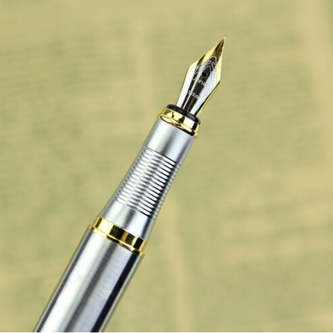 JINHAO, stylo de fontaine en argent, 250 M, garniture dorée, convertisseur d'encre amovible, meilleure vente ► Photo 1/5