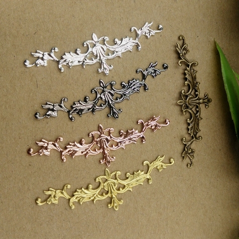 Enveloppes de fleurs en filigrane plaqué or/Bronze/Rhodium, 20 pièces, connecteurs de pendentif à breloque pour collier, résultats de fabrication de bijoux ► Photo 1/6