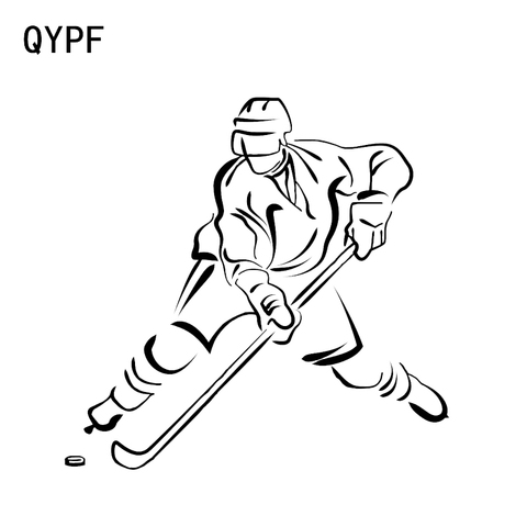 QYPF – autocollants de voiture de Hockey 13.3x12.9CM, décor en vinyle, accessoires de Silhouette de haute qualité pour moto C16-0559 ► Photo 1/5