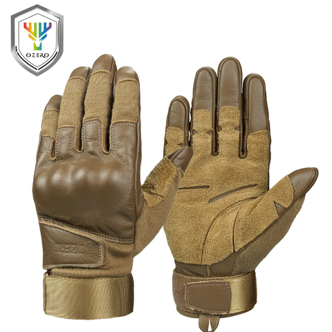 OZERO – gants de travail nouveauté en cuir de vache véritable pour hommes, Protection contre l'usure, soudage, Moto ► Photo 1/6