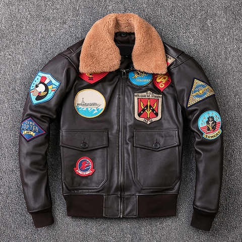 MAPLESTEED veste d'hiver en cuir de veau pour homme, Air Force G1, M212 ► Photo 1/4
