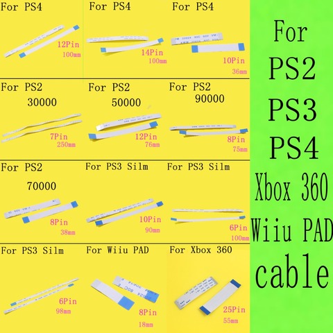 Ribbo – câble flexible pour PS2, PS4/ PS3 slim, Wiiu pad 30000 50000 77000 79000 90000 7000x75000 77000, interrupteur de réinitialisation d'alimentation, 1 pièce ► Photo 1/1