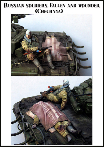 Kit de figurines de soldats russes en résine, 1/35, tombées et blessées, (CHECHNYA) ► Photo 1/1