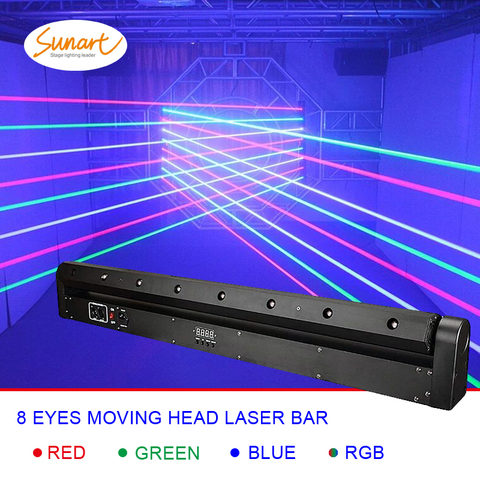 Livraison gratuite 8 yeux rvb effet de scène Laser barre faisceau éclairage pour DJ Disco tête mobile projecteur lavage Spot DMX contrôle ► Photo 1/1