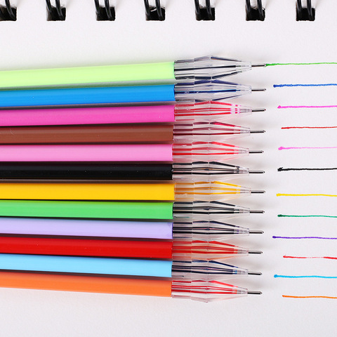 12PCS/Lot Diamond Head Refill Creative Stationery Candy Color Roller Ball Gel Pen Refill The Core 0.38mm Office School Supplies ► Photo 1/6