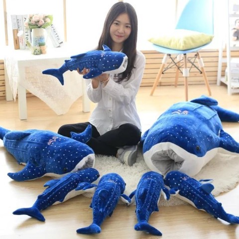 Peluche requin bleu 50-150cm, nouveau Style, poupée en tissu de gros poisson, baleine en peluche, cadeau d'anniversaire pour enfants ► Photo 1/6
