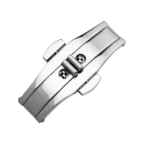 Neway 304 bracelet de montre en métal boucle 5mm 6mm bracelet de montre argent noir acier inoxydable fermoir papillon bouton accessoires ► Photo 1/6