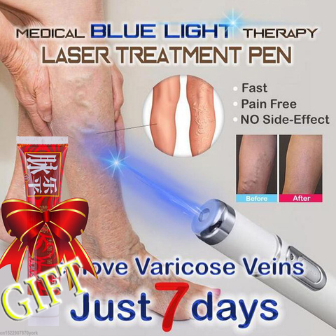 1pc médical bleu lumière thérapie Laser stylo ajouter 1Pc varices traitement crème douce cicatrice élimination des rides traitement juste 7 jours ► Photo 1/6