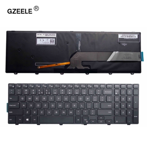 GZEELE pour Dell Inspiron 15 5000 série 15 5551 5552 5555 5558 5559 7559 clavier américain disposition couleur noire avec clavier rétro-éclairé ► Photo 1/4