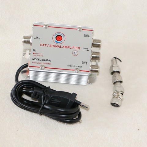 Amplificateur de Signal d'antenne pour TV CATV 3 voies 20db (prise Eueope) ► Photo 1/1