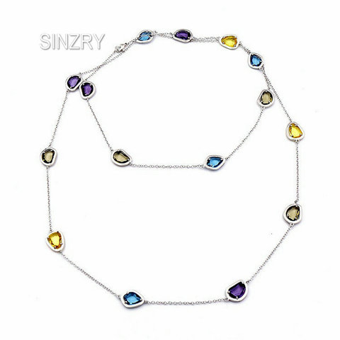 SINZRY-colliers de luxe en verre, cristaux artificiels, longs, accessoires de bijoux, géométrie, scintillants, créatifs ► Photo 1/4