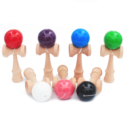 Jouets en bois pour adultes, jouets de Sports de plein air, boule de Kendama boule de peinture PU, cordes de 18.5cm, jouets professionnels pour les Sports de loisirs, livraison gratuite ► Photo 1/6