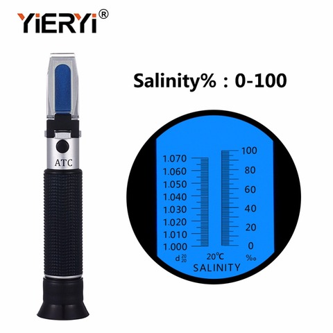 Yieryi ppt 100 compteur de salinité 0-10 Concentration de chlorure de Sodium Mariculture reproduction réfractomètre mer gravimètre Aquarium ► Photo 1/6