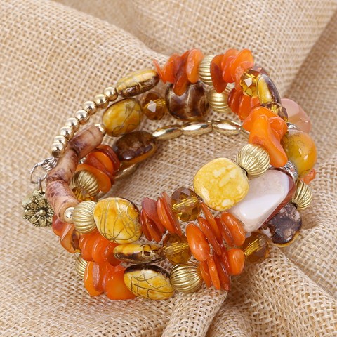 Ensemble de Bracelets multicouches pour femmes, perles en pierre naturelle, cristal, cadeau ► Photo 1/6