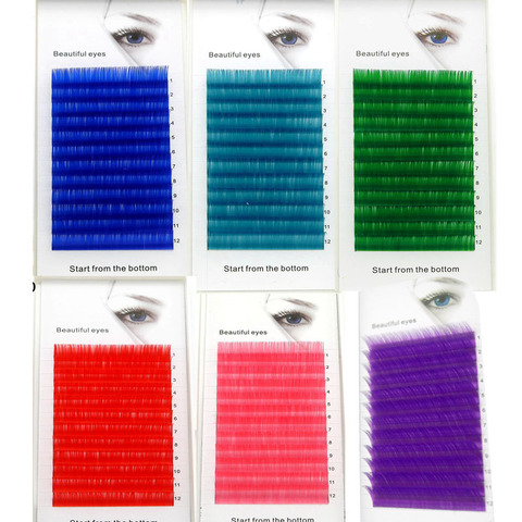 HBZGTLAD – extensions de cils multicolores, C/D, 0.07/0.1mm, 8/15mm ► Photo 1/6