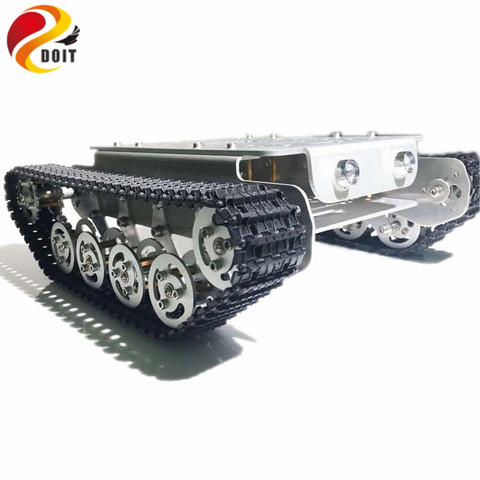 Plate-forme de châssis de réservoir de Robot à chenilles en métal de réservoir d'absorption de choc de Suspension de ceser TS200 pour le contrôle d'arduino ► Photo 1/1
