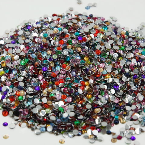 Strass, décoration des ongles, 1000 pièces/sac, couleurs mélangées, acrylique, paillettes, outils pour manucure bricolage-même, SY1003 ► Photo 1/3