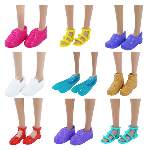 Mini chaussures plates de haute qualité, Style mixte coloré, sandales de Sport, chaussures de danse de Ballet, accessoires pour poupée Barbie ► Photo 1/6