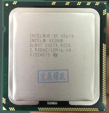 Processeur Intel Xeon X5670, Cache 12M, 2.93 GHz, 6.40 GT/s, QPI, LGA1366, ordinateur, serveur, CPU ► Photo 1/2
