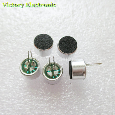 Microphone à condensateur électrolytique, 2 broches, 9x7mm, 9.5mm de diamètre, polaire, 10 pièces/lot ► Photo 1/1