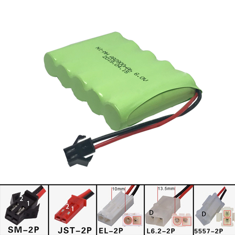 6 V 2800mAh NI-MH batterie pour RC jouet électrique jouet sécurité installations électrique jouet AA batterie 6 v batterie groupe SM/EL-2P/JST/PlUG ► Photo 1/6