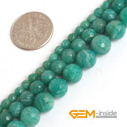 Perles de pierre amazonite russe bleu naturel perles de pierre naturelle bricolage perles en vrac pour la fabrication de bijoux brin 15 