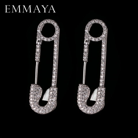 EMMAYA mode nouveau Cz bijoux Unique couleur argent broche boucle d'oreille conception de marque boucles d'oreilles pour les femmes ► Photo 1/5