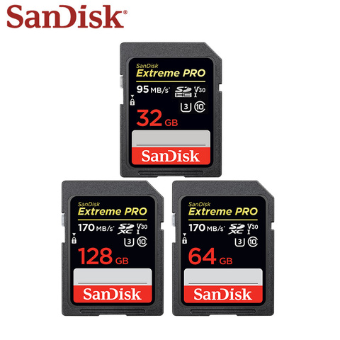 Sandisk – carte SD Extreme Pro, 32 go/64 go/256 go/128 go/go, classe 10, vitesse de lecture Max 95 mo/s, U3, carte mémoire pour appareil photo ► Photo 1/4