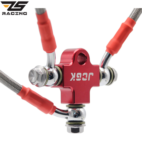 ZS Racing-tuyau de frein hydraulique, raccord en Tee, connecteur 3 voies, adaptateur pour moto, motocross, vtt, système de freinage ► Photo 1/1