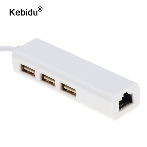 Kebidu 3 Ports Type C vers USB HUB vers Ethernet LAN RJ45 câble adaptateur carte réseau USB 3.1 2.0 transfert de données adaptateur pour Macbook ► Photo 1/6