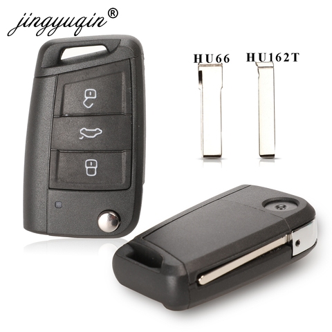 Jingyuqin-coque de clé pliable à 3 boutons, Original, pour voiture, Golf 7, Sportsvan GTI MK7, Skoda Octavia A7, siège de remplacement ► Photo 1/5
