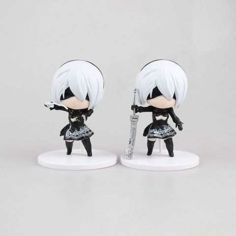 2 Kawaii Signe Jeu NieR Automates YoRHa No 2 Type B 2B Action Jouet de Dessin Animé Figure Modèle Jouets ► Photo 1/6