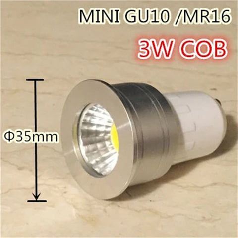 LED GU10 COB Mini MR16 Dimmable blanc chaud ampoule 3W 35mm remplacer halogène 30W ► Photo 1/6