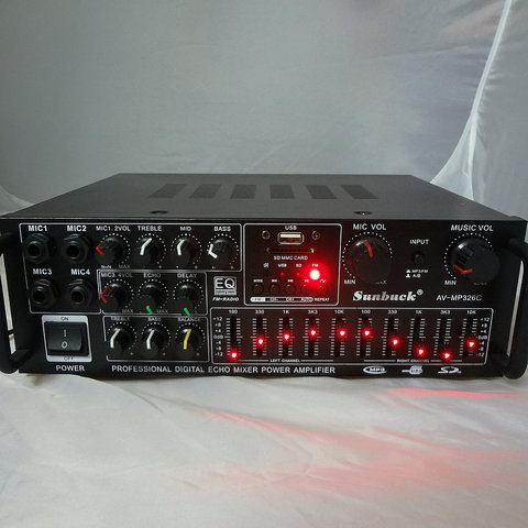 Nouveau 220V-240V 200W + 200W SUNBUCK AV-MP326C professionnel numérique écho mélangeur amplificateur maison karaoké amplificateur avec égalisation EQ ► Photo 1/6