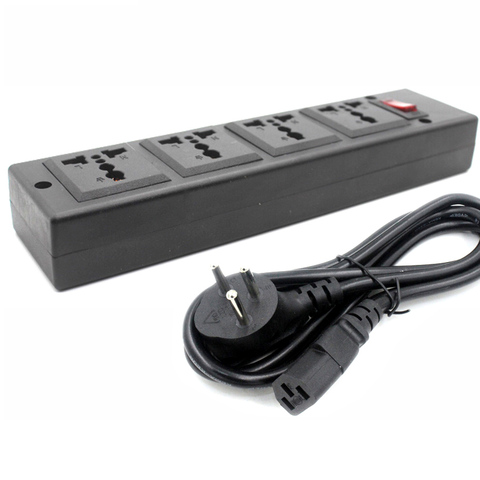 Multiprise universelle, prise PDU IEC320 C14, 250v, 13a, 1.5m, 4 prises, ue, royaume-uni, US, AU, adaptateur, cordon ► Photo 1/6