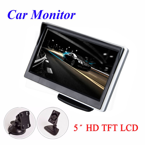 Viecar 5 pouces moniteur de voiture TFT LCD HD numérique 16:9 800*480 écran 2 voies entrée vidéo coloré pour caméra de recul DVD VCD ► Photo 1/6