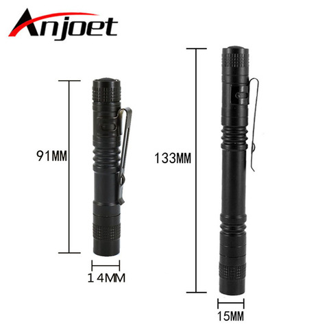 Anjoet – Mini lampe de poche Portable à lumière LED, 133/91mm, torche XPE-R3 lm, usage en plein air, chasse, Camping, piles AAA ► Photo 1/6
