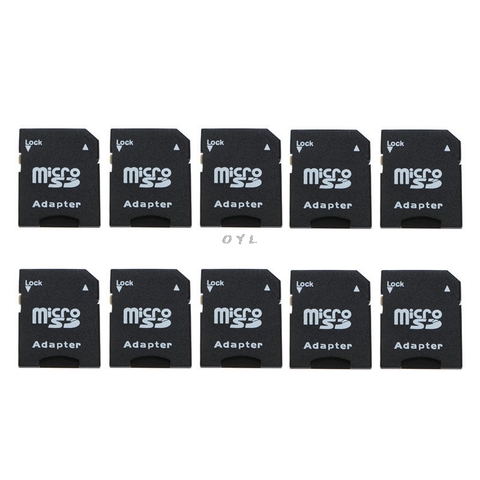 10 pièces Micro SD TransFlash TF vers SD SDHC carte mémoire adaptateur convertisseur noir ► Photo 1/6