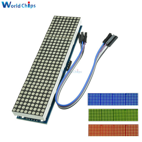 MAX7219 LED microcontrôleur 4 en 1 affichage avec 5P ligne Module de contrôle matriciel pour Arduino 8x8 point 5V Cathode commune ► Photo 1/6