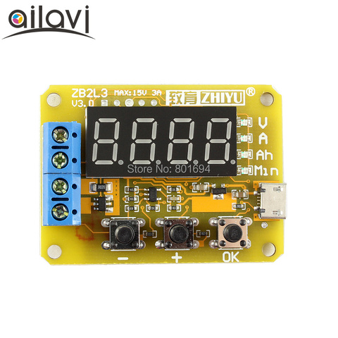 Testeur de capacité de batterie ZB2L3 V3 18650 1.2-12V charge externe, test de décharge de batterie, Micro USB 3A, produit fini avec coque ► Photo 1/5